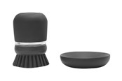 Akcesoria do czyszczenia - brabantia - soap dispensing dish brush - polyester - dark grey - 30 26 26