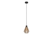 Lampy - EGLO ADWICKLE pendant black/natural - 43776
