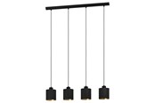 Lampy - EGLO ZARAGOZA pendant 4xE27 L925, black/gold - 900148