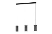 Lampy - EGLO PINTO TEXTIL 1 long table pendant 3L E27 black/clear/cut-out - 900342