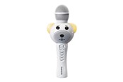 Glosniki przenosne i na imprezy - Lenco BMC-060WH - Karaoke microphone with Bluetooth® SD slot lights Aux out- White - BMC-060WH