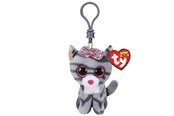 Lalka, mis i akcesoria - Ty Beanie Boo Clips - Kiki Grey Striped Cat 7cm - 2005116
