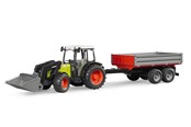 Samochody i pojazdy - Bruder Claas Nectis 267 F with frontloader and tipping trailer - BR2112