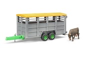 Samochody i pojazdy - Bruder Livestock trailer with 1 cow - BR2227