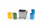 Samochody i pojazdy - Bruder Accessories: Garbage can set (3 small 1 large) - BR2607