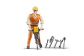Samochody i pojazdy - Bruder Construction worker with accessories - BR60020