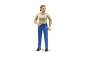 Samochody i pojazdy - Bruder Woman light skin blue jeans - BR60408