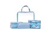 Inne srodki higieny osobistej - Studio 4-part cosmetic bag set in blue and transpa - 10766-13
