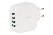Telefon - Adapter i Ladowarka - Vivanco 4xUSB Home Charger 4.8A Automatic White - 37564