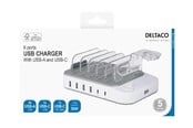 Tablet - Adapter & Ladowarka - Deltaco DPS-0203 charging station - 4 x USB 2 x USB-C - 50 Watt - DPS-0203
