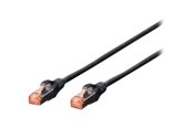 Kabel sieciowy - DIGITUS patch cable - 25 cm - black RAL 9005 - Czarny - 0.25m - DK-1644-0025/BL