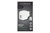 Telefon - Adapter i Ladowarka - Vivanco 2xUSB Home Charger 3.4A (2.4A+1A) White - 37563