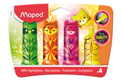 Przybory do pisania i rysowania - Maped Fluo'Peps Mini Friends Highlighters x4 - 743677