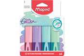 Przybory do pisania i rysowania - Maped Fluo'Peps Classic Glitter Pastel Highlighters x4 - 742046
