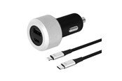 Telefon - Adapter i Ladowarka - Just Mobile Highway Turbo - Deluxe Car Charger with PD/QC Hybrid Fast Charge - DCC-200/612