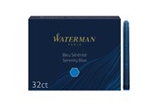 Przybory do pisania i rysowania - Waterman Fountain Pen Refill Ink Cartridges | Long Standard | Serenity Blue | 32 Count - S0713001