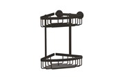 Akcesoria lazienkowe - tesa Aluxx Black double corner Basket self-adhesive - 40507-00000-00