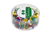 Akcesoria do biura - b.n.t/office thumbtacks - 8 mm head diameter - assorted colours - pack of 500 - 746450