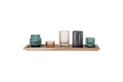 Dekoracje - Bloomingville Sanga Tray w/Votive - Blue/Nude - Set of 6 - 82047622