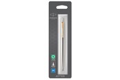 Przybory do pisania i rysowania - Parker Jotter Ballpoint Pen | Stainless Steel with Golden Trim | Medium Point Blue Ink - 1953206