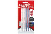 Przybory do pisania i rysowania - Sharpie S-Gel | Gel Pens | Medium Point (0.7mm) | Frost Blue & White Pearl Barrels | Black & Blue Ink | 4 Count - 2162647