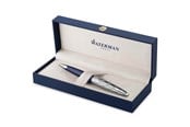Przybory do pisania i rysowania - Waterman Carene Ballpoint Pen | Metal & Blue Lacquer | Chiselled Cap | Blue Ink | Gift Box - 2166425