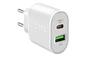 Telefon - Adapter i Ladowarka - SBS 20W Charger - White - TETRPD20W