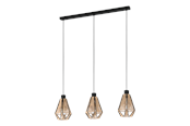Lampy - EGLO ADWICKLE long table pendant black/natural - 43777