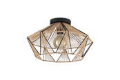 Lampy - EGLO ADWICKLE ceiling lamp black/natural - 43775