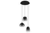 Lampy - EGLO AGUILARES cluster pendant lamp black/smoke colored - 900196