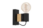 Lampy - EGLO BAILRIGG wall lamp black/brown - 43903