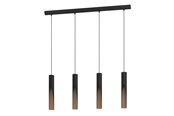 Lampy - EGLO BARBOTTO long table pendant black/wood - 900875
