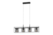 Lampy - EGLO CATTERICK long table pendant black - 43773