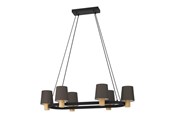 Lampy - EGLO EDALE LANGBORD 6L E27 L1080 SORT/TRÆ/CAPPUCCINO - 43782