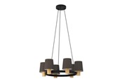Lampy - EGLO EDALE LYSEKRONE 6L E27 Ø700 SORT/TRÆ/CAPPUCCINO - 43781