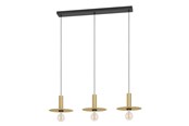 Lampy - EGLO ESCANDELL long table pendant black/brushed brass - 900732