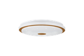 Lampy - EGLO LANCIANO 1 ceiling lamp with remote control Ø380 mm 3000/4000/5000K white/wood - 900598
