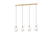 Lampy - EGLO MANZANARES long table pendant white/brushed brass - 900306