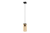Lampy - EGLO NAFFERTON pendant black/wood - 43743