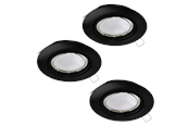 Lampy - EGLO PENETO recessed spotlight Ø78 mm LED 4.6W 3000K 3-pack black - 900752