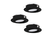Lampy - EGLO PINEDA recessed spotlight Ø84 mm 3000K dimmable 3-pack black - 900749