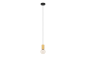 Lampy - EGLO POZUETA 1 pendant black/wood - 900801