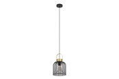Lampy - EGLO ROUNDHAM pendant lamp Ø220 mm black/brushed brass - 43963