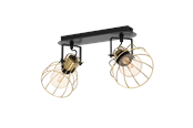 Lampy - EGLO SAMBATELLO spotlight 2L black/brushed brass - 900383