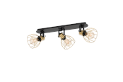 Lampy - EGLO SAMBATELLO spotlight 3L black/brushed brass - 900384