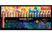 Materialy hobbystyczne - STABILO woody Arty 3 in 1 cardboard wallet of 18 pens incl. a sharpener - 208543