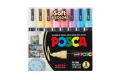 Materialy hobbystyczne - POSCA  marker sæt Soft Colors PC-5M 8 ass. - 401613