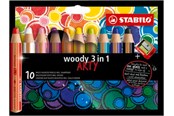 Materialy hobbystyczne - STABILO woody Arty 3 in 1 cardboard wallet of 10 pens incl. a sharpener - 208542