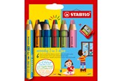 Materialy hobbystyczne - STABILO woody Arty 3 in 1 cardboard wallet of 6 pens incl. a sharpener - 208550