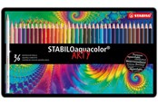 Materialy hobbystyczne - STABILO aquacolor® Aquarellable colored pencil metal box of 36 pens - 1636/6